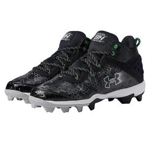 Under Armour Mens Harper 8 Mid RM Baseball Cleats US 10 EU 44 Black Athletic EUC